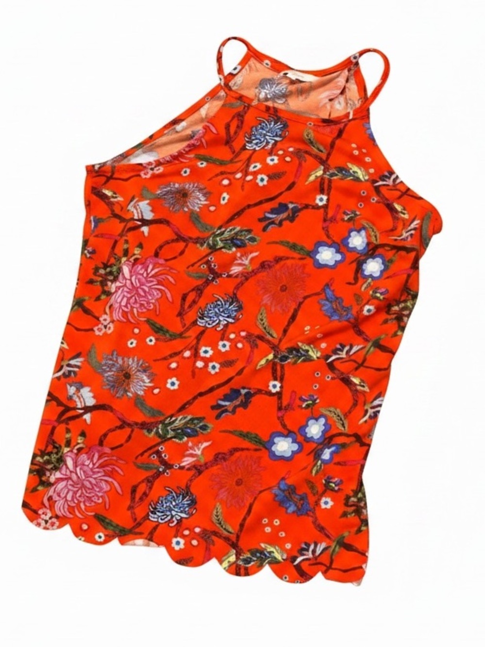 Cute orange ruffled tank top